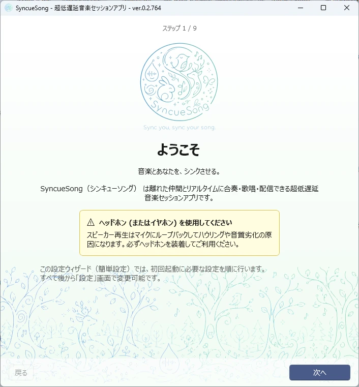 ウィザード ステップ1 ようこそ